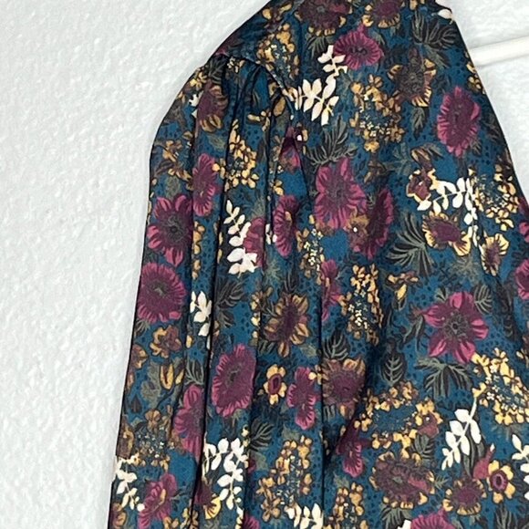 Vicolo One-Shoulder Long Sleeve Multi Color Floral Blouse Cropped Size Small - Picture 7 of 7